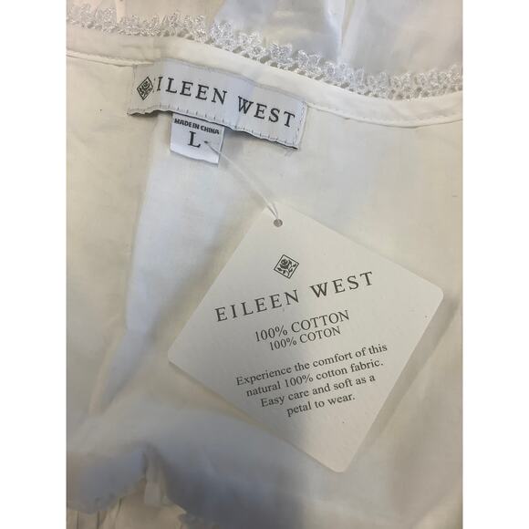 Eileen West Women's Large White Poetic Ballet Nightgown Lounging Luxury M22-18 - Picture 7 of 9